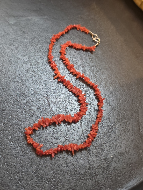 Jewelry - Vintage Natural Mediterranean Red Branch Coral Sterling Silver Necklace